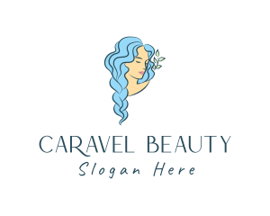 Blue Hair Beauty Salon logo design