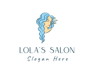 Blue Hair Beauty Salon logo design