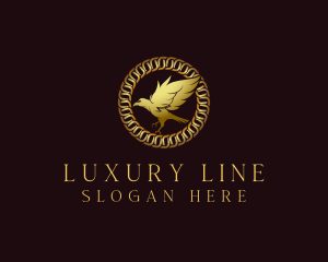 Luxury Flying Raven logo design