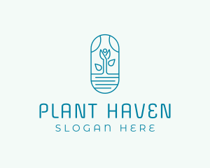 Capsule Flower Plant logo design