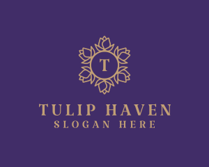 Tulip Flower Crown logo design