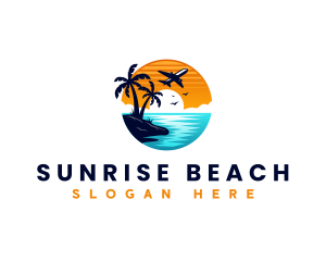 Airplane Beach Travel logo design