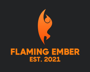 Flame Yoga Instructor  logo design