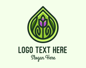 Organic Flower Leaf logo
