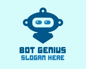 Blue Cute Robot logo design