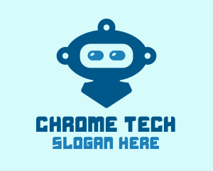 Blue Cute Robot logo design