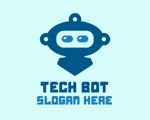 Blue Cute Robot logo design