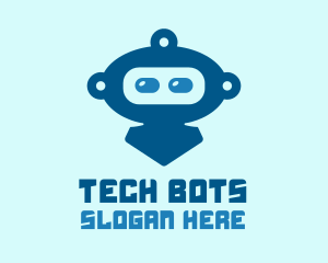 Blue Cute Robot logo design