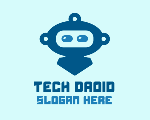 Blue Cute Robot logo design