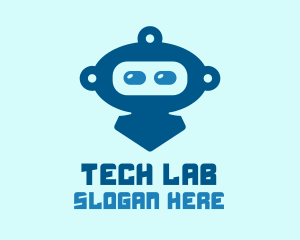 Blue Cute Robot logo design