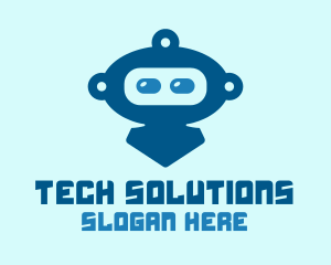 Blue Cute Robot logo design