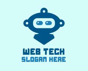 Blue Cute Robot logo design