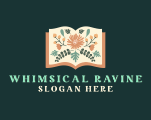 Botanical Flower Book logo design