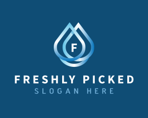 Purified Water Droplet logo design