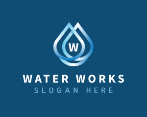 Purified Water Droplet logo design