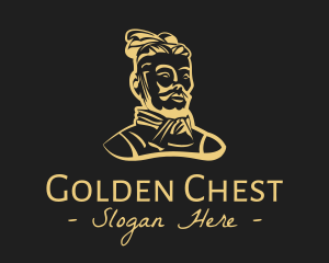 Golden Chinese Soldier logo design