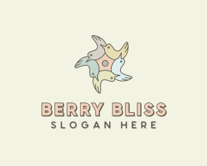 Community Bird Flower logo design