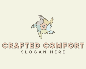 Community Bird Flower logo design