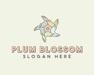 Community Bird Flower logo design