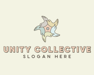 Community Bird Flower logo design