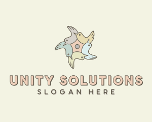 Community Bird Flower logo design