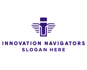 Wing Aviation Letter I logo design