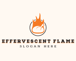 Flame Chicken BBQ logo design