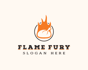 Flame Chicken BBQ logo design