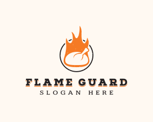 Flame Chicken BBQ logo design