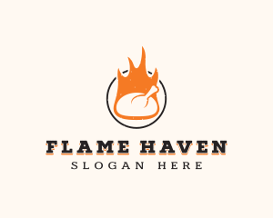 Flame Chicken BBQ logo design