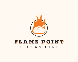 Flame Chicken BBQ logo design