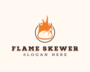 Flame Chicken BBQ logo design