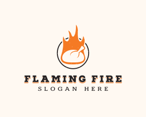 Flame Chicken BBQ logo design