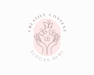 Creative Butterfly Hand logo design