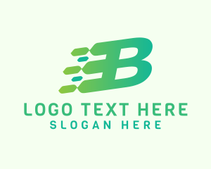 Green Speed Motion Letter B Logo