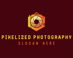 Hexagon Retro Photography logo design