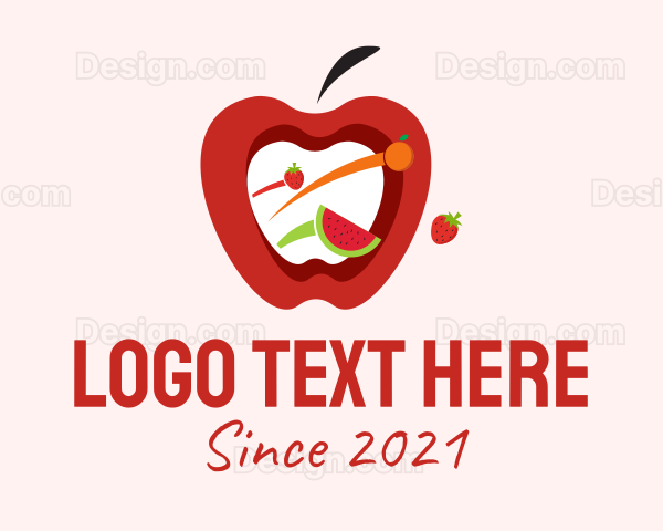 Apple Fruits Grocery Logo