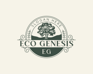 Horticulture Oak Tree Planting logo design