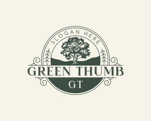 Horticulture Oak Tree Planting logo design