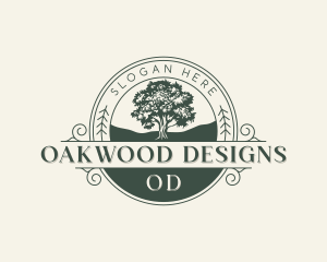 Horticulture Oak Tree Planting logo design