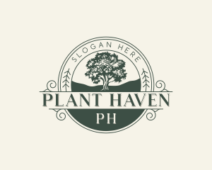 Horticulture Oak Tree Planting logo design