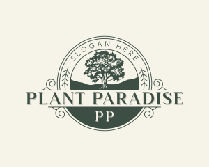 Horticulture Oak Tree Planting logo design