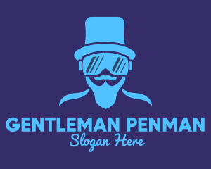 Futuristic Virtual Reality Gentleman logo design