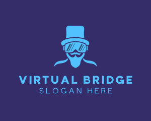 Futuristic Virtual Reality Gentleman logo