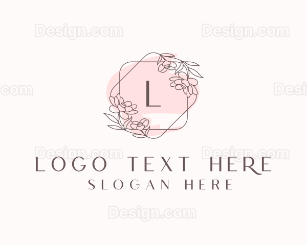 Floral Watercolor Beauty Cosmetics Logo