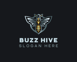 Hornet Wings Shield logo design