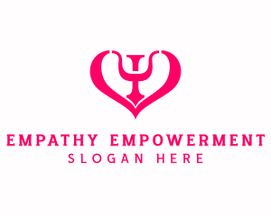 Psychology Therapy Heart logo design