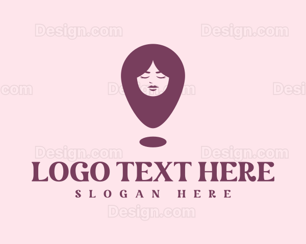 Female Hairdresser Location Logo