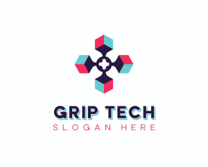 Tech Developer Cube logo design