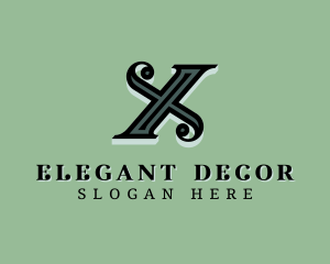 Ornate Stylish Decor Letter X logo